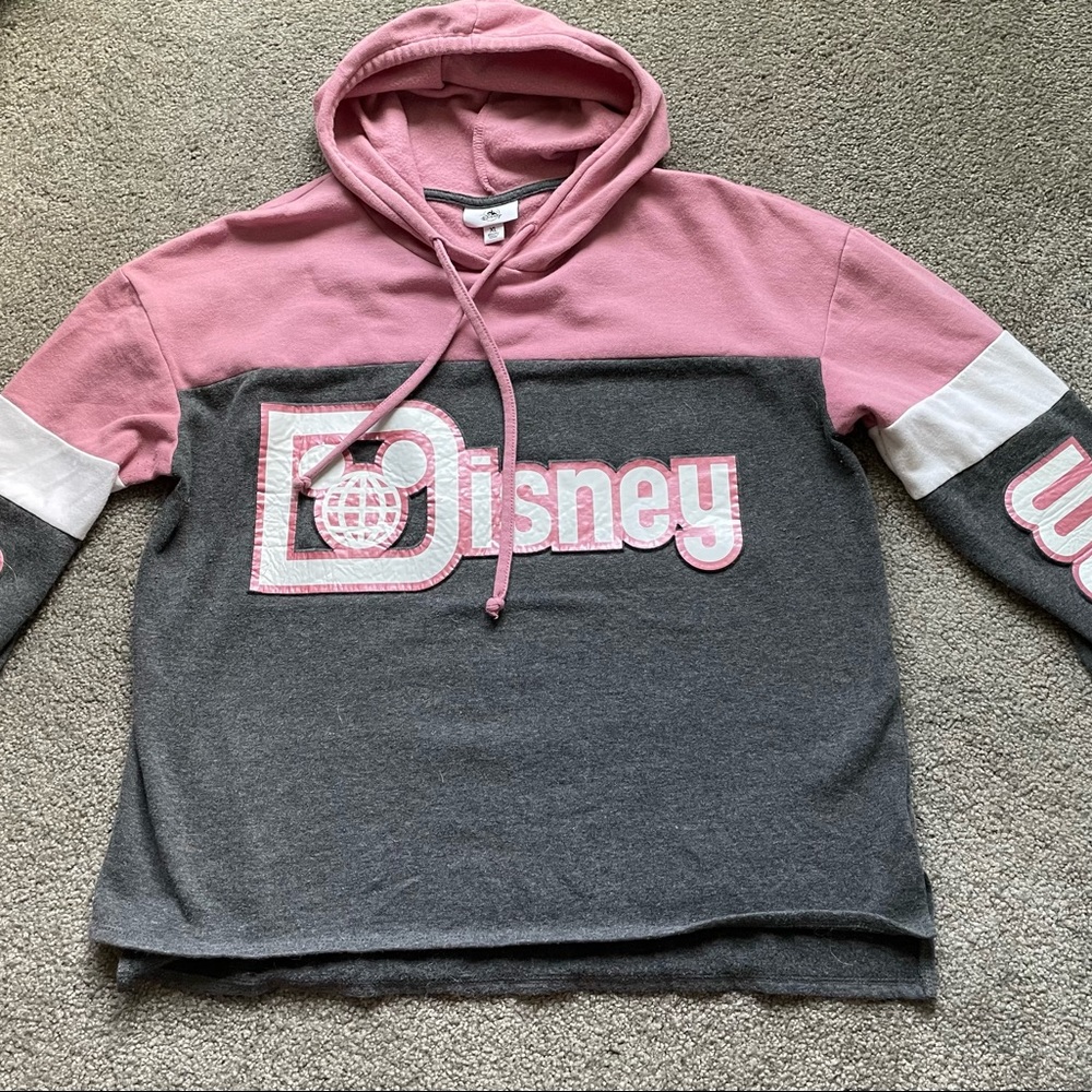 Walt Disney World hoodie. Gray and pink, size XL